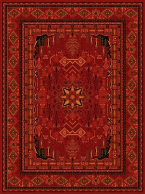 فرش 700 شانه رنگی کد 2566 فردین